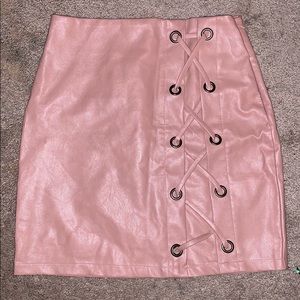 Pink Charlotte Russe Faux Leather Skirt
